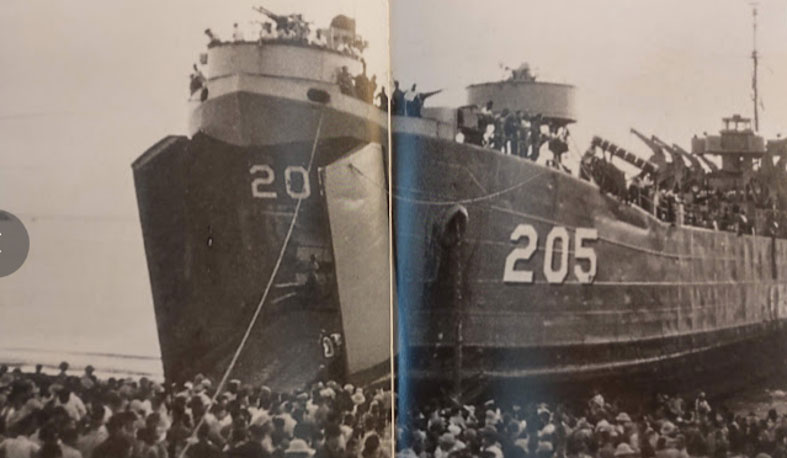 The evacuation of Kinmen residents to Taiwan during the Second Taiwan Strait Crisis in 1958.